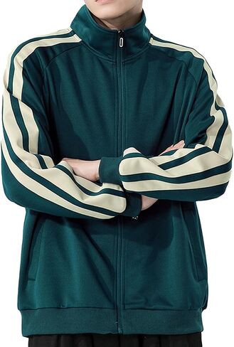 سترة رياضية رجالي Urban Hip Hop Premium Track - مقاس نحيف بشريط جانبي، ملابس رياضية Urbanwear Streetwear Top in Kuwait