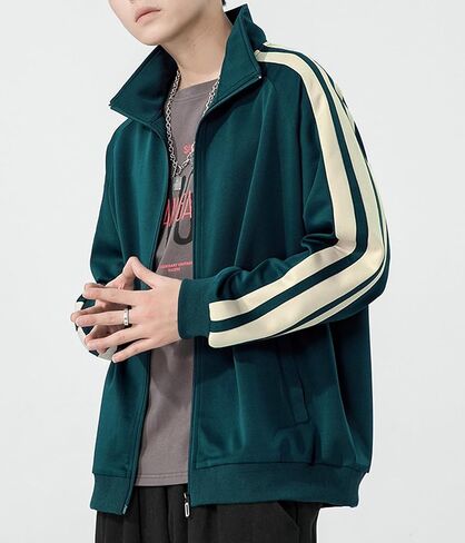سترة رياضية رجالي Urban Hip Hop Premium Track - مقاس نحيف بشريط جانبي، ملابس رياضية Urbanwear Streetwear Top in Kuwait