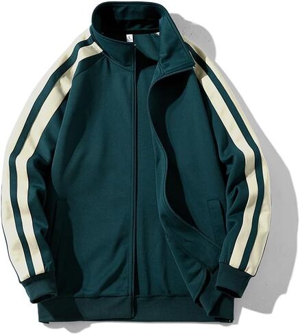 سترة رياضية رجالي Urban Hip Hop Premium Track - مقاس نحيف بشريط جانبي، ملابس رياضية Urbanwear Streetwear Top in Kuwait