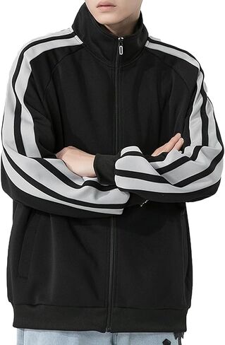 سترة رياضية رجالي Urban Hip Hop Premium Track - مقاس نحيف بشريط جانبي، ملابس رياضية Urbanwear Streetwear Top in Kuwait