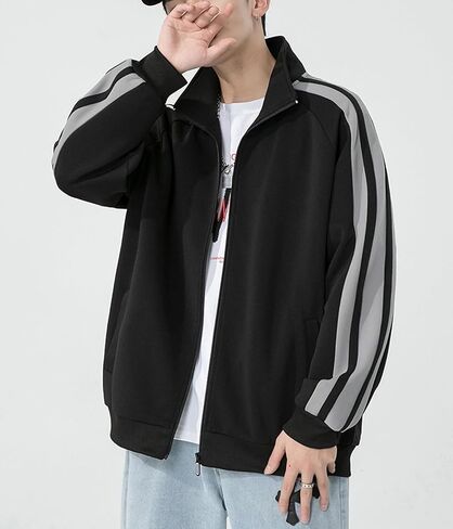 سترة رياضية رجالي Urban Hip Hop Premium Track - مقاس نحيف بشريط جانبي، ملابس رياضية Urbanwear Streetwear Top in Kuwait