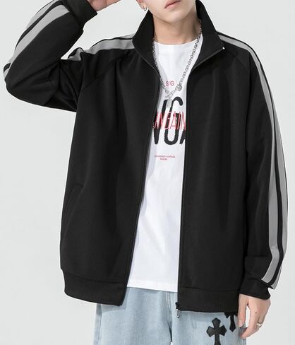 سترة رياضية رجالي Urban Hip Hop Premium Track - مقاس نحيف بشريط جانبي، ملابس رياضية Urbanwear Streetwear Top in Kuwait