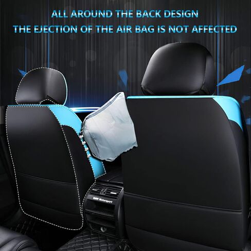 Car Seat Cover for Mini Cooper 2002-2012, Durable Wear Resistant Waterproof Seat Covers, Breathable No Odor Premium Leather Vehicle Interior Accessories.(Standard 5 Seats,Black Red) in Kuwait