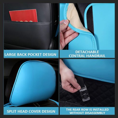 Car Seat Cover for Mini Cooper 2002-2012, Durable Wear Resistant Waterproof Seat Covers, Breathable No Odor Premium Leather Vehicle Interior Accessories.(Standard 5 Seats,Black Red) in Kuwait