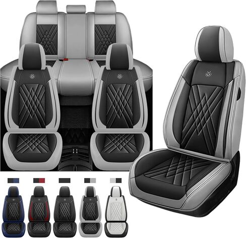Seat Covers for Mitsubishi Mirage 2014-2024, Premium Leather Car Seat Protector, Waterproof, Airbag-Compatible & Durable Auto Interior Protection(5 Seats, Black&Gray, Standard) in Saudi Arabia