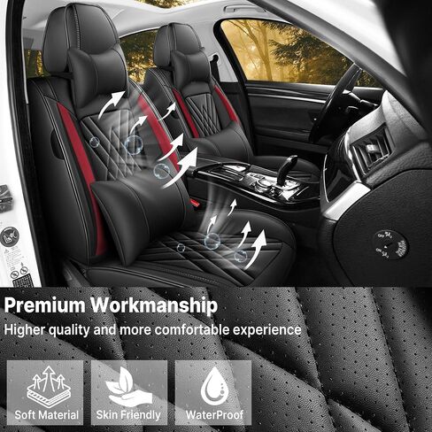 Seat Covers for Mitsubishi Mirage 2014-2024, Premium Leather Car Seat Protector, Waterproof, Airbag-Compatible & Durable Auto Interior Protection(5 Seats, Black&Gray, Standard) in Saudi Arabia
