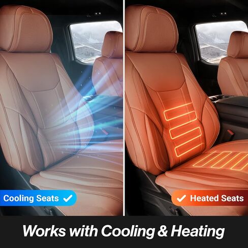 أغطية مقاعد السيارة المخصصة من Coverland متوافقة مع 2009-2014 Ford F-150 Super Cab، SuperCrew Cab - واقي داخلي مخصص من الجلد الفاخر غير القابل للانزلاق ومقاوم للماء من إسفنج الذاكرة [مجموعة كاملة من المقاعد باللون الرمادي الداكن] in Kuwait