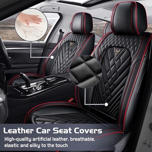 Car Seat Covers for Subaru Forester 2000-2025, Waterproof Nappa Leather Full Set Seat Cover, Anti-Slip and Comfortable Automotive Seat Protector&Accessories(Gray Black) in Saudi Arabia