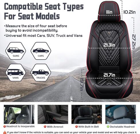 Car Seat Covers for Subaru Forester 2000-2025, Waterproof Nappa Leather Full Set Seat Cover, Anti-Slip and Comfortable Automotive Seat Protector&Accessories(Gray Black) in Saudi Arabia