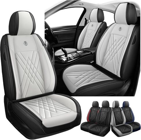 Car Seat Covers Fit for Jeep Liberty 2002-2012, 3D Waist Support & Premium Nappa Leather, Waterproof, Scratch-Resistant(Black Gray, Full Set) in Saudi Arabia