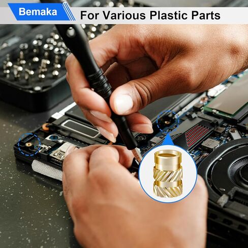 100 قطعة M3 إدراجات مترابطة للبلاستيك، M3x5.7x4.6mm صواميل مخرشة مترية نحاسية، إدراج مجموعة الحرارة M3 لمكونات الطباعة ثلاثية الأبعاد H-069-100PCS in Kuwait