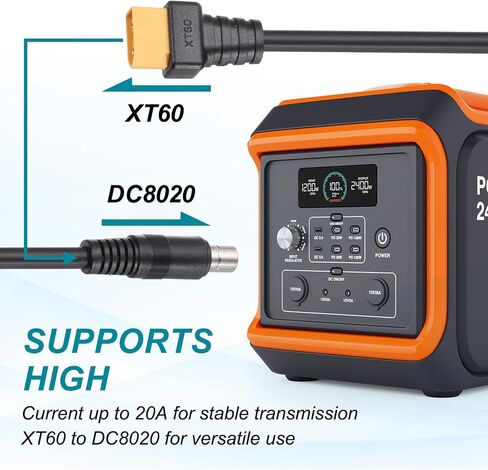 MECCANIXITY XT60 to DC8020 Adapter Cable, 20A XT60 Female to DC8020 Female Connector Cable for Portable Power Station, Solar Panel, Solar Generator in Saudi Arabia