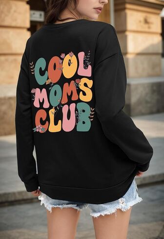 Mama Sweatshirt for Women Mom Auntie Sweatshirts Cool Grandma Club Graphic Gift Tees Pullover Long Sleeve Tops in Kuwait