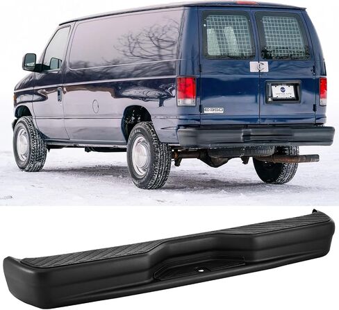 مجموعة ممتص الصدمات الخلفي متوافقة مع 1992-2014 Ford Econoline Van E-150 E-250 E-350 مع فتحات مستشعر بارك، فولاذ أسود in Kuwait