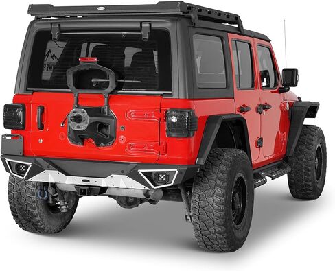 Hooke Road JL Aluminum Rear Bumper for 2018-2025 Jeep Wrangler JL & Unlimited 2/4 Doors, Rock Crawler Back Bumper w/D-ring & Hitch Receiver in Saudi Arabia