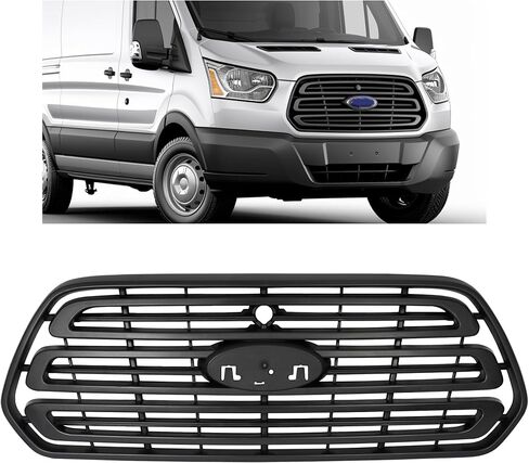 شواية أمامية KUAFU متوافقة مع 2015-2019 Ford Transit 150 250 350 HD CK4Z-17E810-AA FO1200587 المصد الأمامي العلوي مصبغة سوداء in Saudi Arabia
