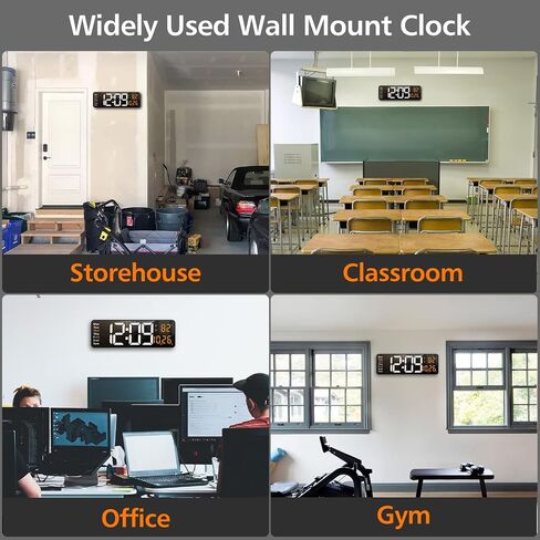 16" Digital Wall Clock with Remote Control, Large Digital Clock with Date, Week, Temperature, Alarm, Timer, Electric Wall Clock for Living Room, Bedroom, Decor, Gift for Elderly in Saudi Arabia