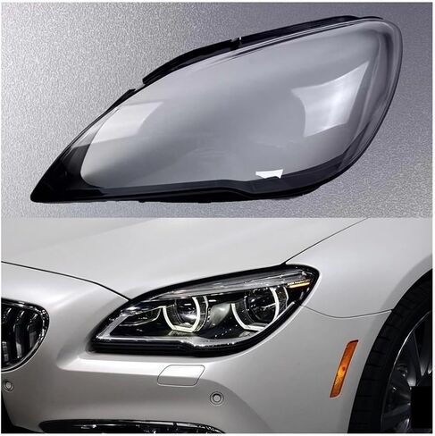 غطاء كشافات شفاف متوافق مع BMW 6 Series F13 2015 2016 2017 غطاء عدسة المصباح الأمامي عاكس الضوء (يسار عادي) in Kuwait