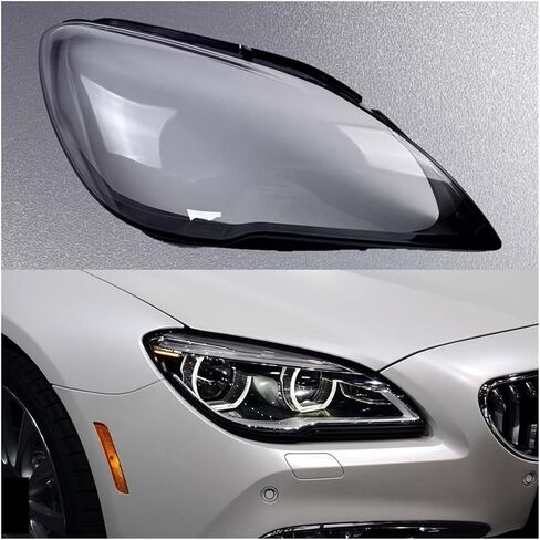 غطاء كشافات شفاف متوافق مع BMW 6 Series F13 2015 2016 2017 غطاء عدسة المصباح الأمامي عاكس الضوء (يسار عادي) in Kuwait