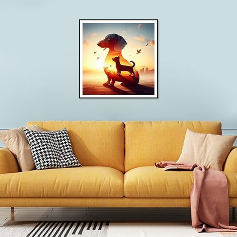 Sjutouci Dachshund Diamond Art Painting مجموعات للبالغين ، مجموعات فن الكلب الماسي للمبتدئين ، 5D DIY Cloy Gem Gem Craft for Home Decor Gift 12x12 inch/30x30cm ، anima in Kuwait