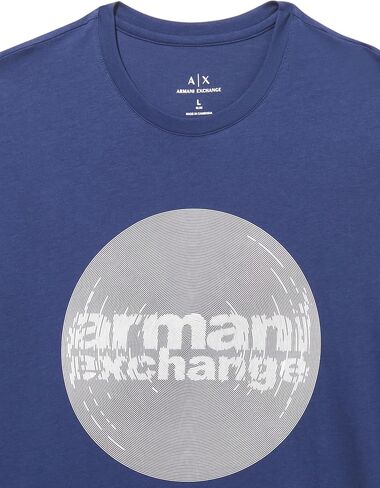 Armani Exchange Men's Slim Fit Cotton Bubble Logo Tee in Saudi Arabia