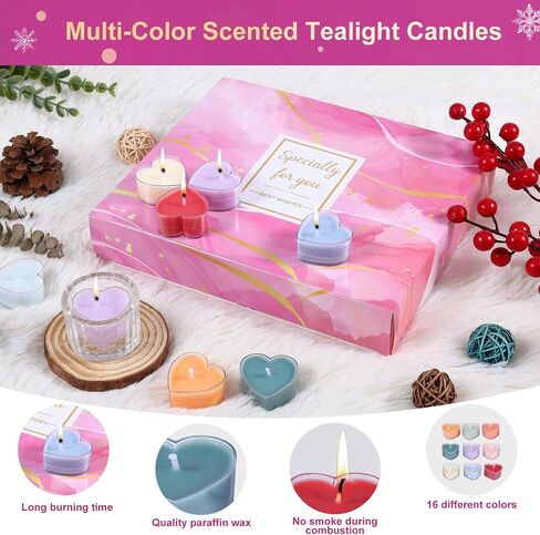 Scented Candle Gift Set, 24 Heart Advent Calendar 2025, Stress Reducing Gifts for Women, Home Scented Candles, Ideal for Women's, Christmas, Thanksgiving, Mother's Day Gifts in Saudi Arabia