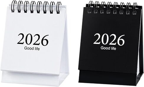 Mini Desk Calendar, Small Calendar 2024-2025 - Form Now to Dec 2025 Standing Flip Desktop Calendar with Stickers (White) in Saudi Arabia