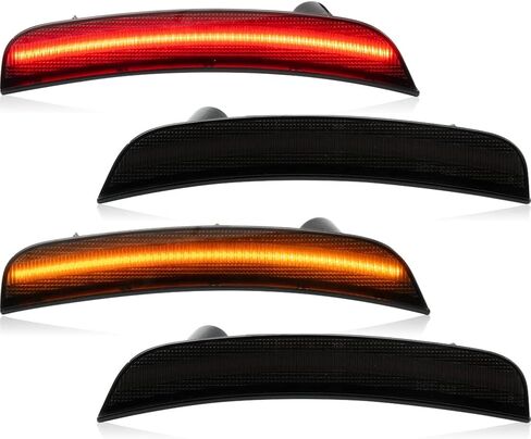 NJSBYL استبدال أضواء LED الجانبية باللون الأحمر الكهرماني لعام 2013 2014 2015 2016 2017 D0dge Viper SRT ACR GT GTC GTS عدسات مدخنة أمامية وخلفية يسار يمين ومصابيح إشارة جانبية LED OEM 68194269AB in Saudi Arabia