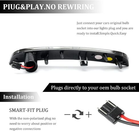 NJSBYL استبدال أضواء LED الجانبية باللون الأحمر الكهرماني لعام 2013 2014 2015 2016 2017 D0dge Viper SRT ACR GT GTC GTS عدسات مدخنة أمامية وخلفية يسار يمين ومصابيح إشارة جانبية LED OEM 68194269AB in Saudi Arabia