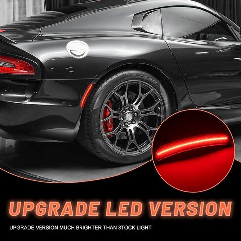 NJSBYL استبدال أضواء LED الجانبية باللون الأحمر الكهرماني لعام 2013 2014 2015 2016 2017 D0dge Viper SRT ACR GT GTC GTS عدسات مدخنة أمامية وخلفية يسار يمين ومصابيح إشارة جانبية LED OEM 68194269AB in Saudi Arabia