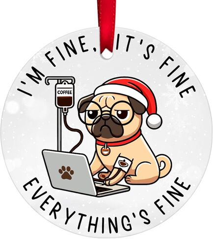 هدايا 34HD لعيد الميلاد، زخرفة عيد الميلاد للقطط السهرة من السيراميك مطبوعة على الجانبين، قطة سوداء للرجال والنساء، زينة عيد الميلاد المعلقة in Kuwait