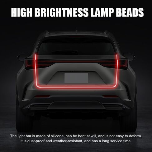 شريط إضاءة لغطاء السيارة مقاس 69 بوصة، أضواء نيون للسيارة، شريط إضاءة LED ديناميكي للسيارة، ملحقات خارجية للسيارة، أضواء نهارية مرنة مقاومة للماء لشاحنات السيارات (أبيض، 2 متر) in Kuwait