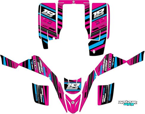 Graphics Kit for Yamaha BLASTER YFS200 (2003-2006) Warrior Series Blue 16 Mil - ATV UTV Custom Racing Graphics Stickers Decals Kit, no-plastics in Saudi Arabia