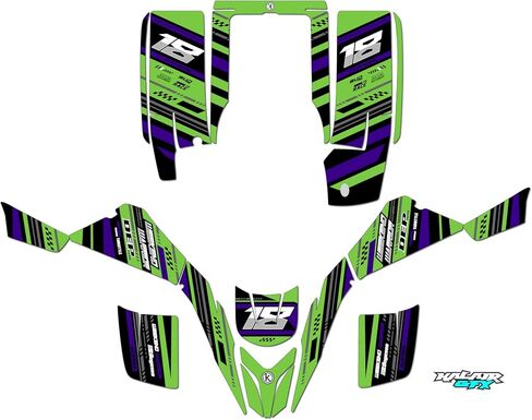 Graphics Kit for Yamaha BLASTER YFS200 (2003-2006) Warrior Series Blue 16 Mil - ATV UTV Custom Racing Graphics Stickers Decals Kit, no-plastics in Saudi Arabia