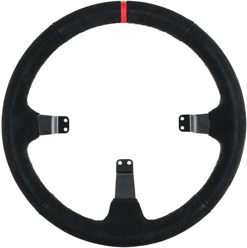 حافة عجلة من الجلد السويدي المصقول من SimSports | عجلة قيادة للسباق مقاس 340 ملم لسباقات Sim | مثالية للتجمع والانجراف والبيضاوي | مصنوع يدويًا من أجل الإمساك والتحكم والراحة in Kuwait