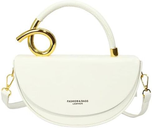 Semi-circular Saddle Purses for Women Elegant PU Leather Tote Shoulder Bag Chic Crossbody Handbag in Kuwait