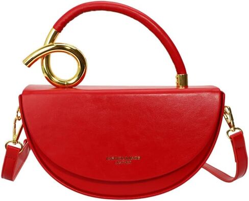 Semi-circular Saddle Purses for Women Elegant PU Leather Tote Shoulder Bag Chic Crossbody Handbag in Kuwait
