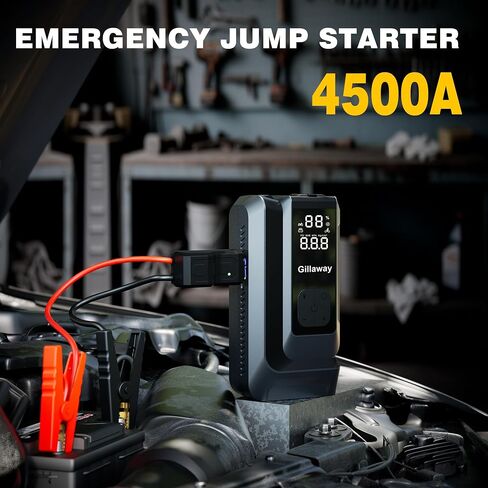 017 6000A بطارية السيارة Jump Starter (لجميع أنواع الغاز أو ما يصل إلى 12 لترًا من الديزل)، حزمة بطارية Jump Starter تصل إلى 100 نقطة تشغيل سريعة، شاشة عرض كاملة وإضاءة LED، QC3.0، النوع C، الشحن السريع PD60W in Saudi Arabia