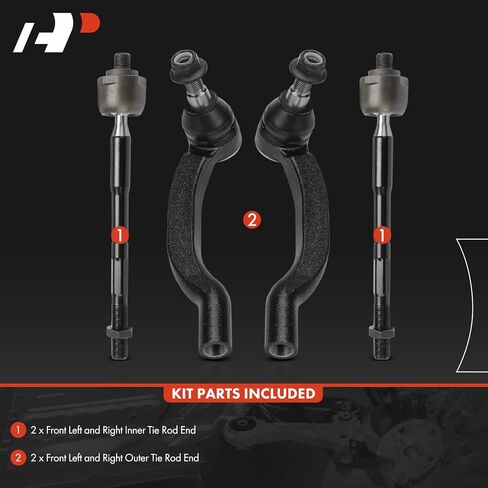 مجموعة A-Premium مكونة من 4 قطع، طقم نهاية قضيب ربط خارجي داخلي أمامي، متوافق مع Ram ProMaster 1500 2014-2021، ProMaster 2500 2014-2021، ProMaster 3500 2014-2021 in Saudi Arabia