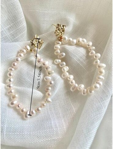 Asymmetrical Pearl Earrings - Gold Accented Unique Design, Versatile Everyday Elegance & Evening Glamour, 1 Pair Pearl Earrings Jewelry Birthday Gift for Women、Gathering, Vacation, Banquet, in Saudi Arabia