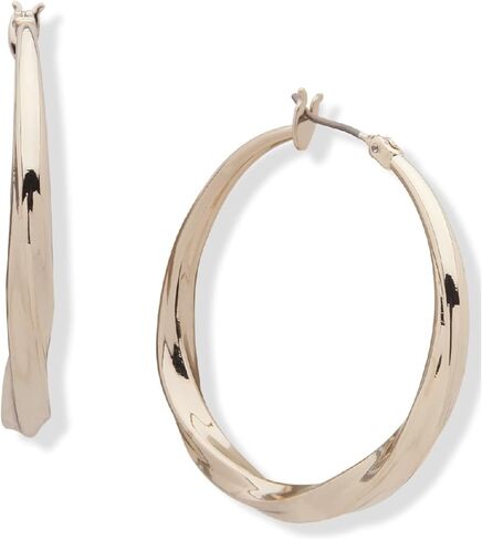 DKNY Medium Twist Hoop Earrings - Elegant Hoop Earrings for Women - Beautiful Women's Jewelry - Gold in Saudi Arabia