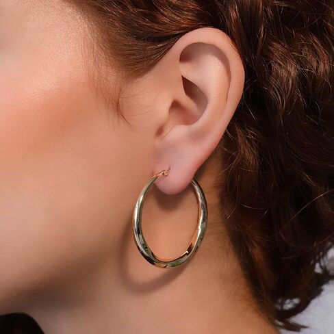 DKNY Medium Twist Hoop Earrings - Elegant Hoop Earrings for Women - Beautiful Women's Jewelry - Gold in Saudi Arabia