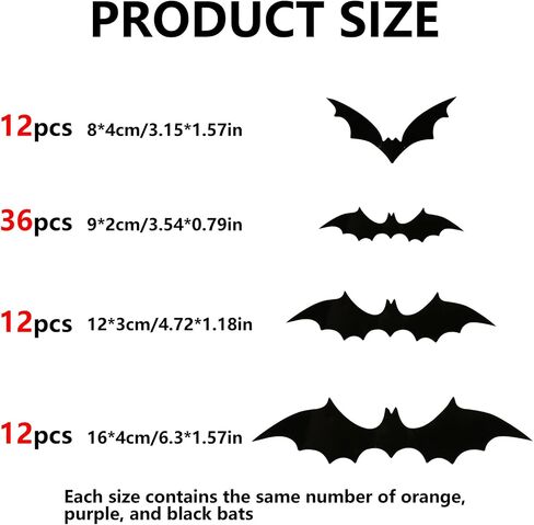 48Pcs Pink Halloween Bats Wall Decor, 3D Bats Halloween Decoration PVC Bats Wall Bat Stickers for Wall, Adhesive Bat Wall Decals Spooky Bats for Home Indoor, Halloween Wall Decor(Black Pink Rose) in Saudi Arabia