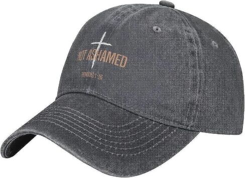 Not Ashamed Romans 1_16 Christian Hats Baseball Caps Washed Dad Trucker Denim Cowboy Hat in Saudi Arabia
