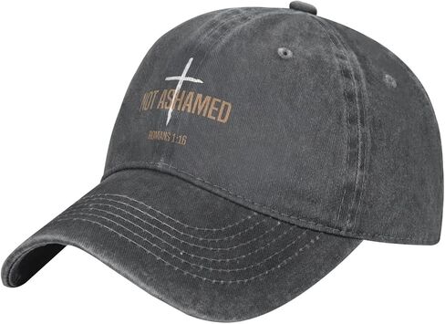 Not Ashamed Romans 1_16 Christian Hats Baseball Caps Washed Dad Trucker Denim Cowboy Hat in Saudi Arabia