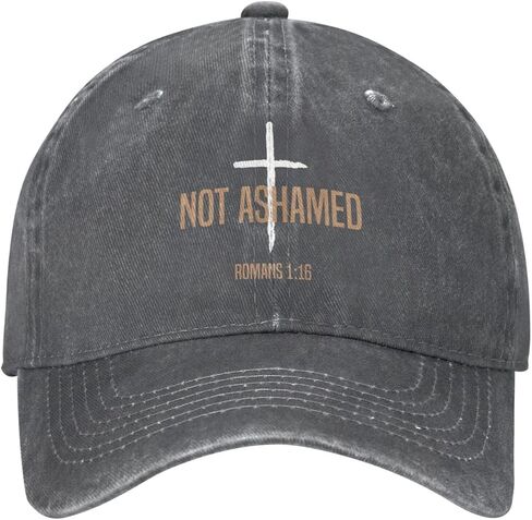 Not Ashamed Romans 1_16 Christian Hats Baseball Caps Washed Dad Trucker Denim Cowboy Hat in Saudi Arabia