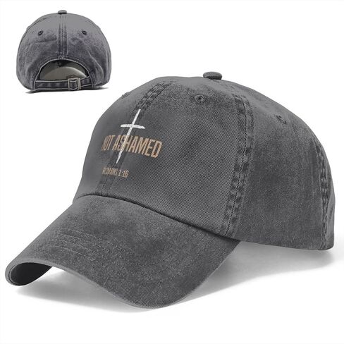 Not Ashamed Romans 1_16 Christian Hats Baseball Caps Washed Dad Trucker Denim Cowboy Hat in Saudi Arabia