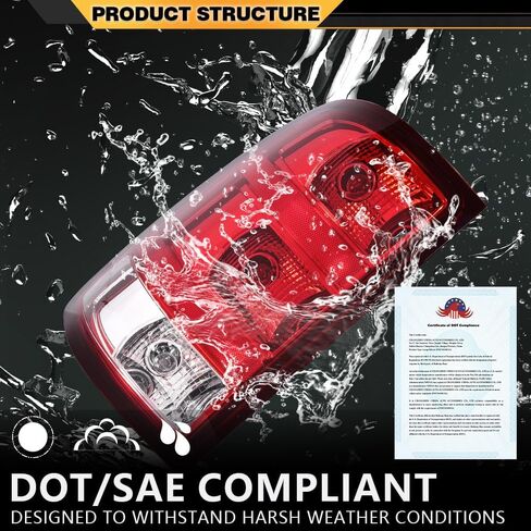 Tail Lights Assembly w/o Bulbs Compatible with GMC Sierra 1500 2014-2018/Fit For GMC Sierra 2500 HD 2015-2019/Fit For GMC Siera 3500 HD 2015-2019 Smoky lens Clear Bottom in Saudi Arabia
