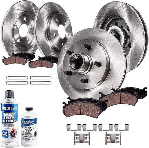 Detroit Axle - Brake Kit for 2WD 2000-03 Ford F-150, 2002 Lincoln Blackwood Replacement 2000 2001 2002 2003 Disc Brakes Rotors Ceramic Brake Pads, Front and Rear [4-Wheel Disc Brakes] in Saudi Arabia