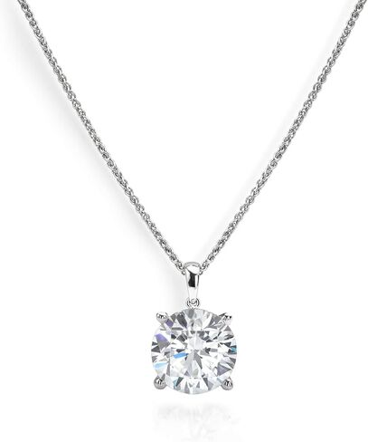 Moissanite Necklace for Women Men, 1ct-2ct DEF Color Lab Created Moissanite Pendant Necklace，925 Sterling Silver necklace with 18K White Gold Plated,Safety Friction Back in Saudi Arabia